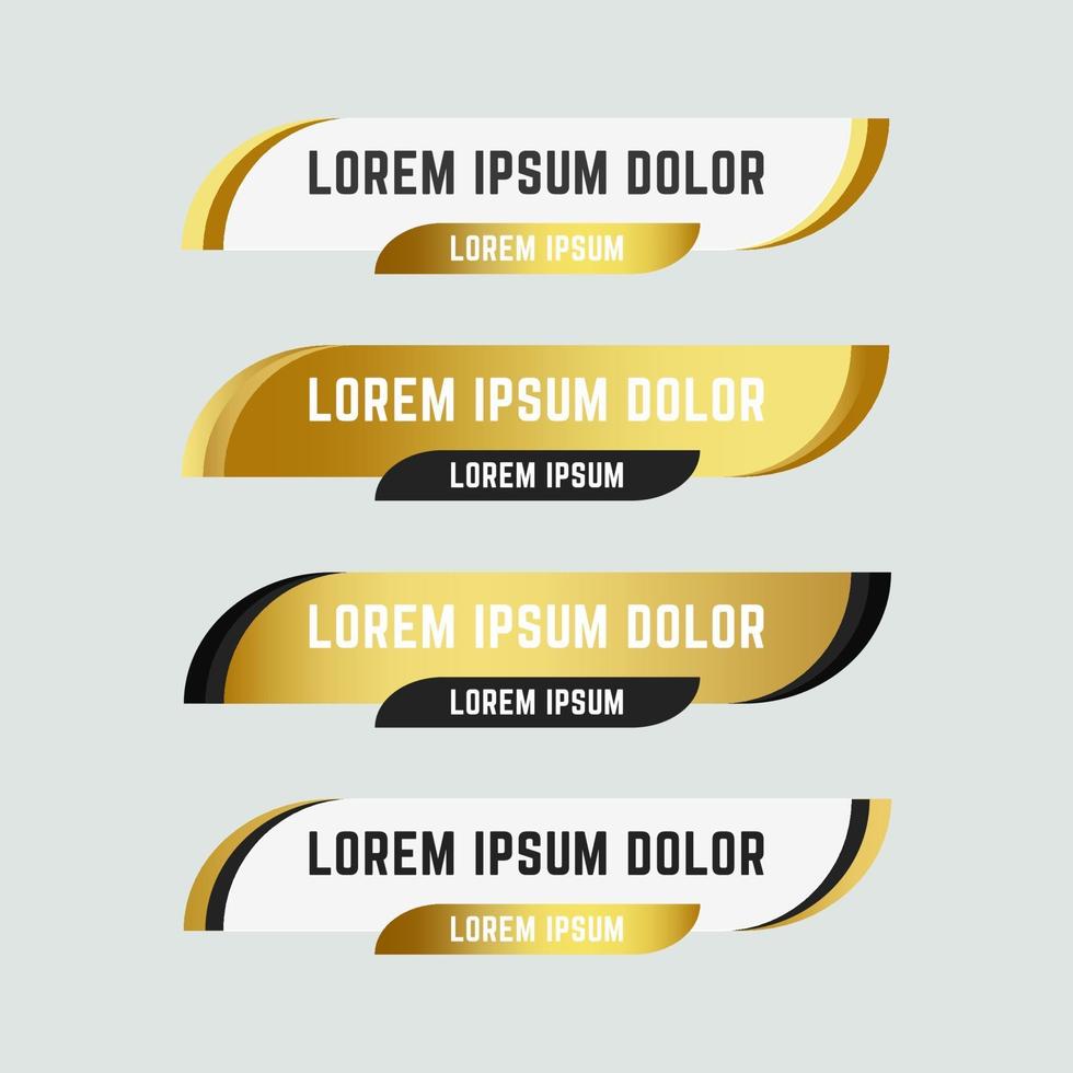 Golden Web Lower Third Banner Collection vector