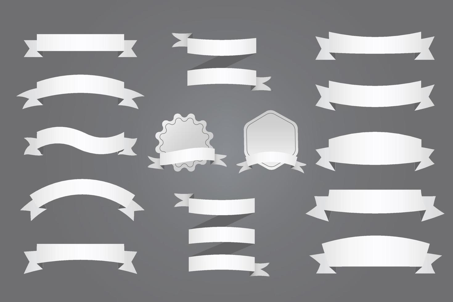 Stylish White Ribbons Pack vector