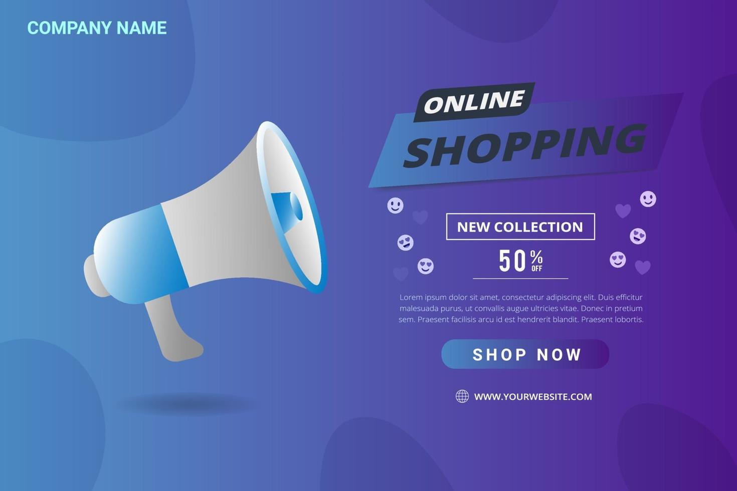 Advertisement Web Banner With Megaphone vector