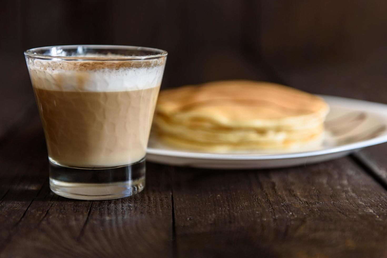 Pancakes with cappuccino photo