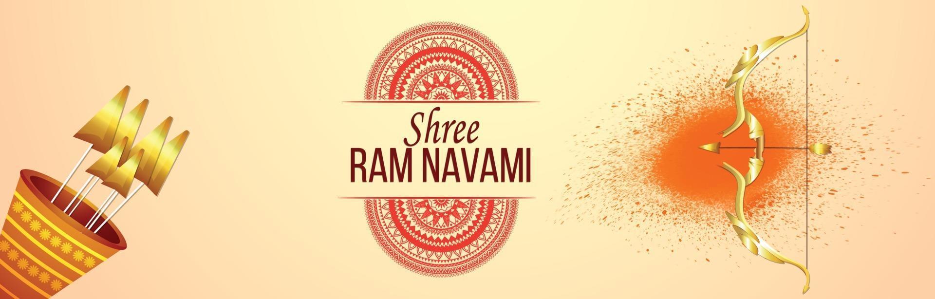 Craetive illustration of lord rama for ram navami vector