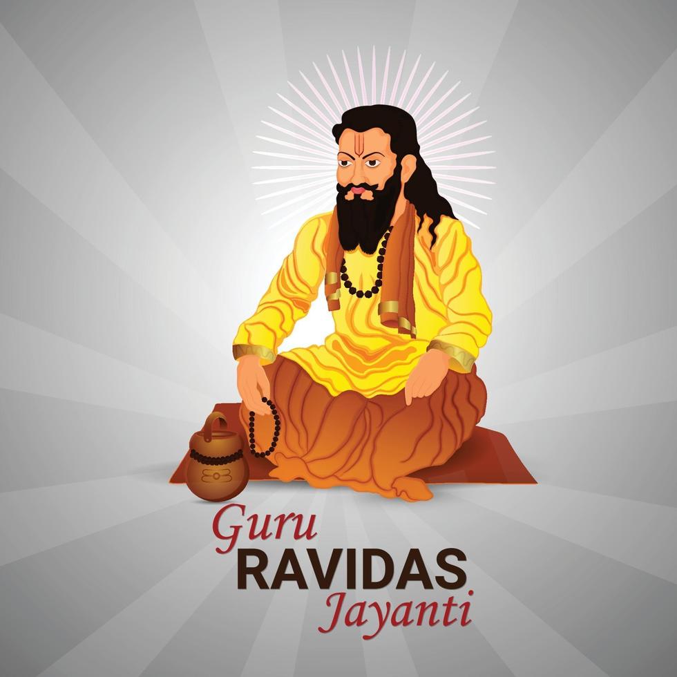 Happy ravidas jayanti celebration background with creative illustration vector