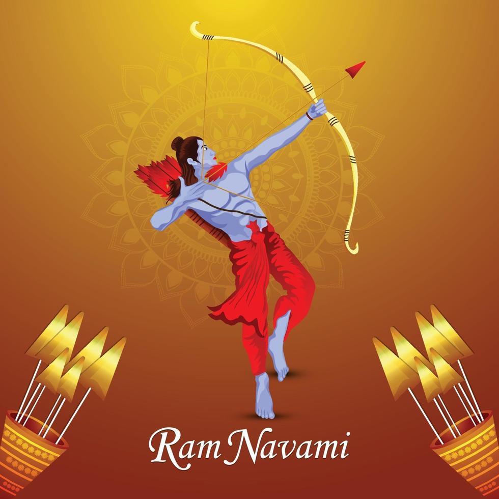 Ram navami greeting card or banner vector