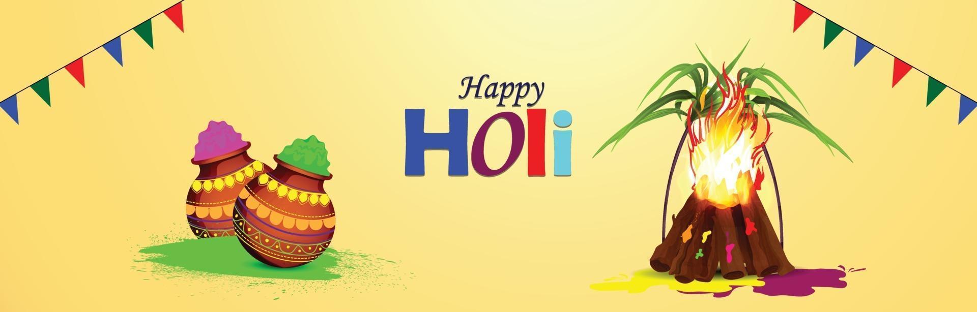 Happy holi banner or background vector