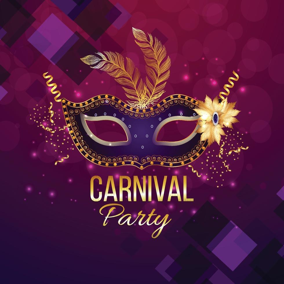 Carnival background with creative realistic mask vector