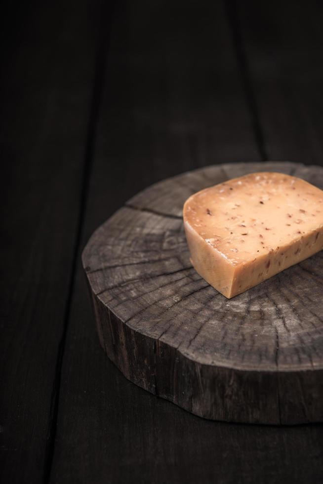 Yellow smoked spicy cheese photo