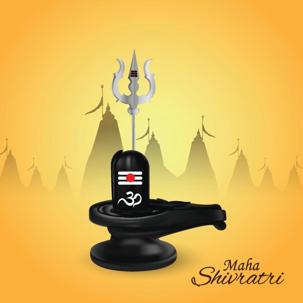 Maha shivratri celebration background with shivling vector