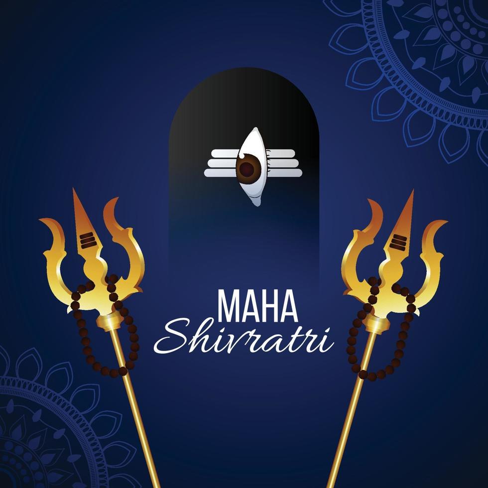 Maha shivratri celebration background with shivling vector