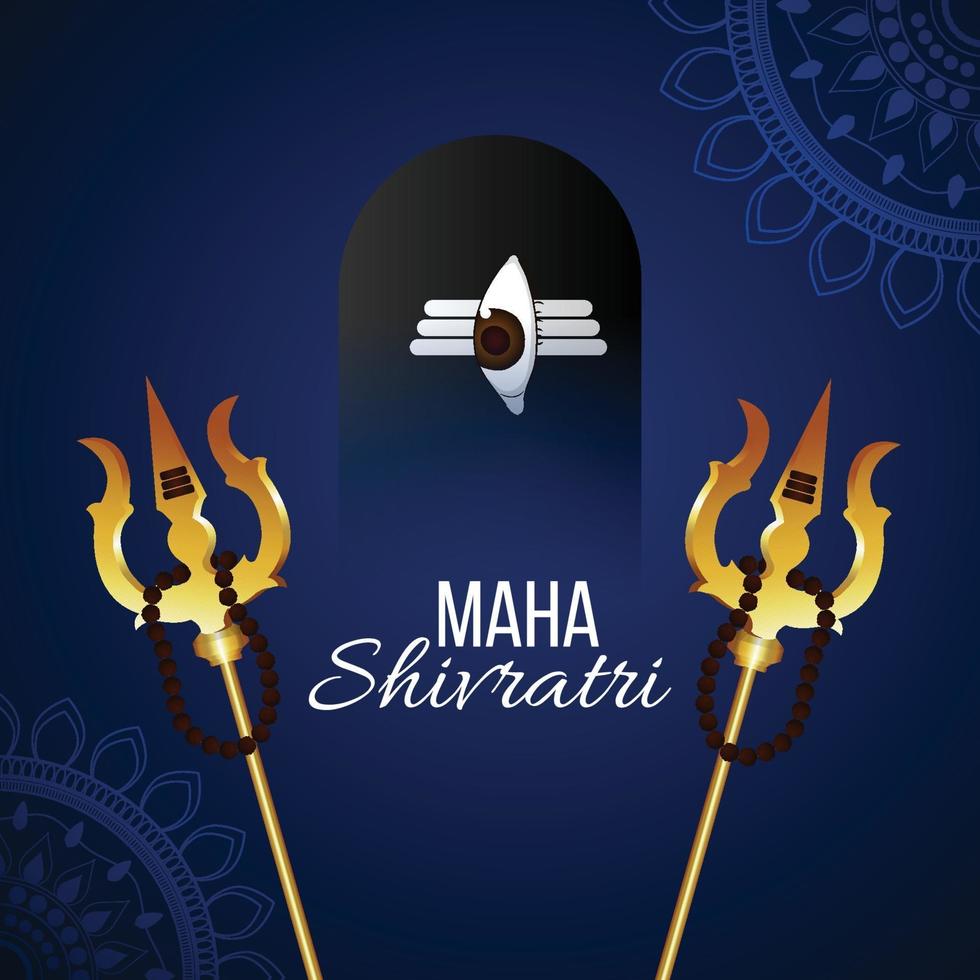 Fondo de celebración de maha shivratri con shivling vector