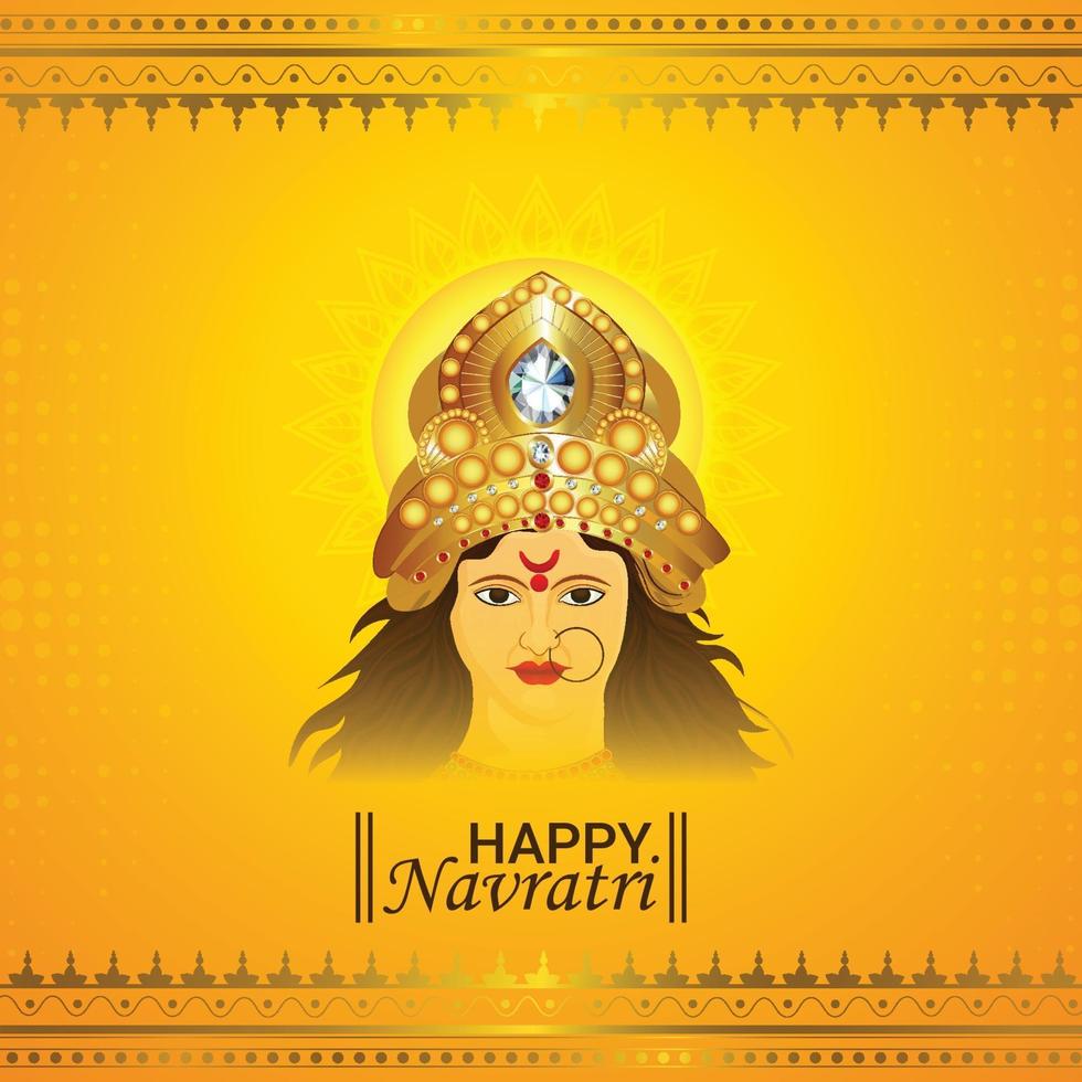Happy navratri celebration greeting card and background vector