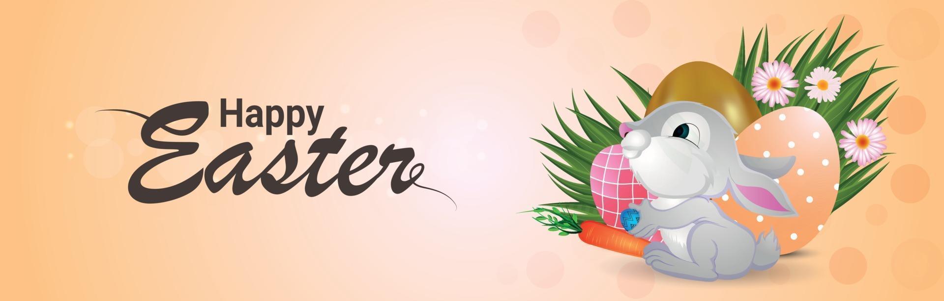 feliz pascua banner o encabezado vector