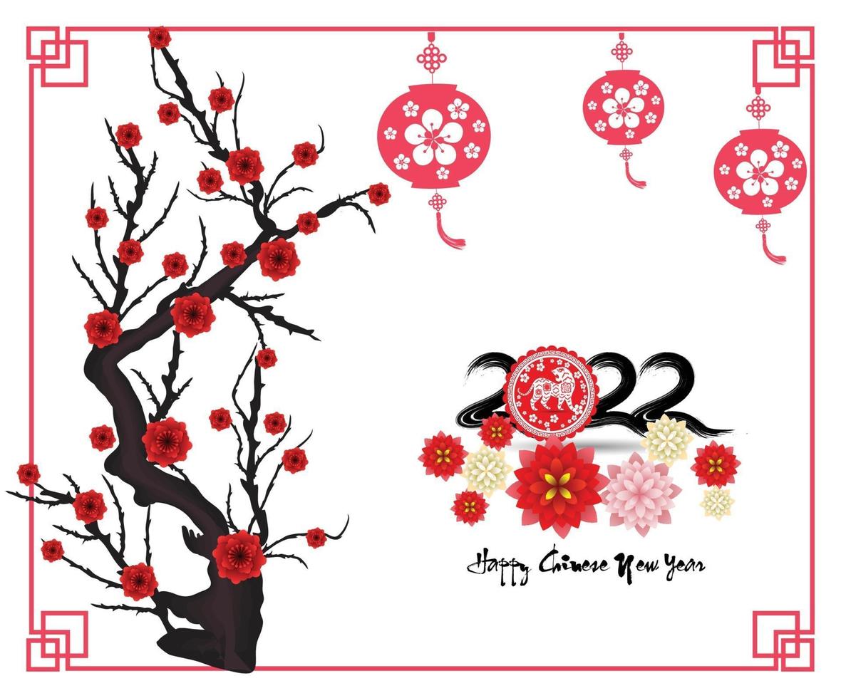 Happy Chinese new year 2022 - year of the Tiger. Lunar New Year banner design template. vector