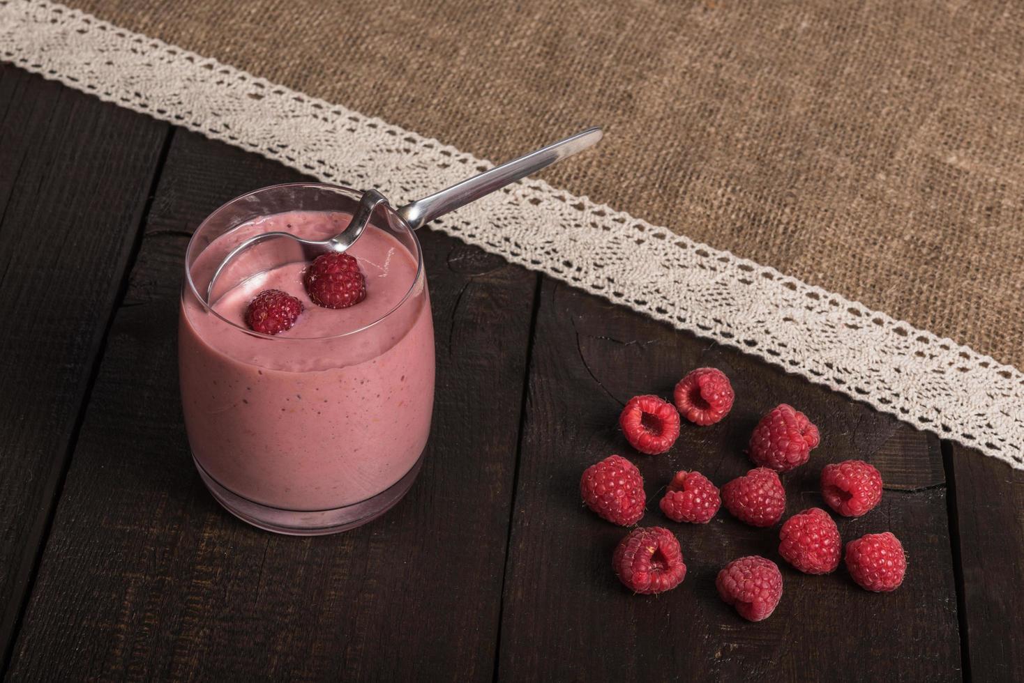 Raspberry banana smoothie photo