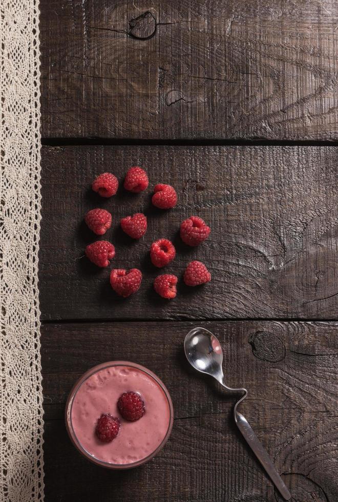 Raspberry banana smoothie photo