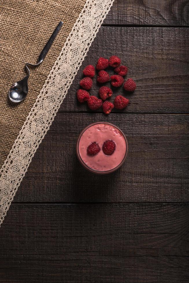 Raspberry banana smoothie photo