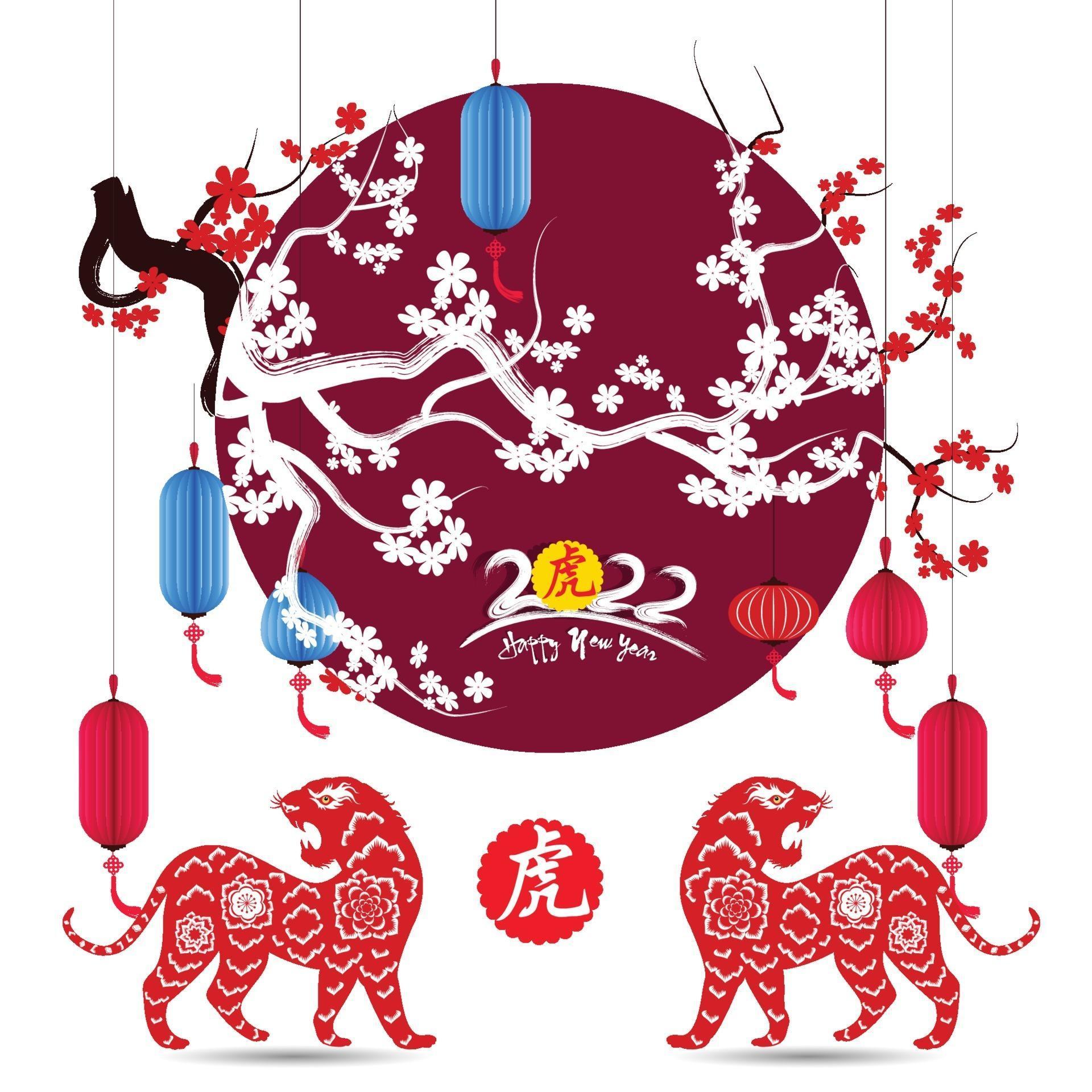 Happy Chinese New Year 2022 Year Of The Tiger Lunar New Year Banner