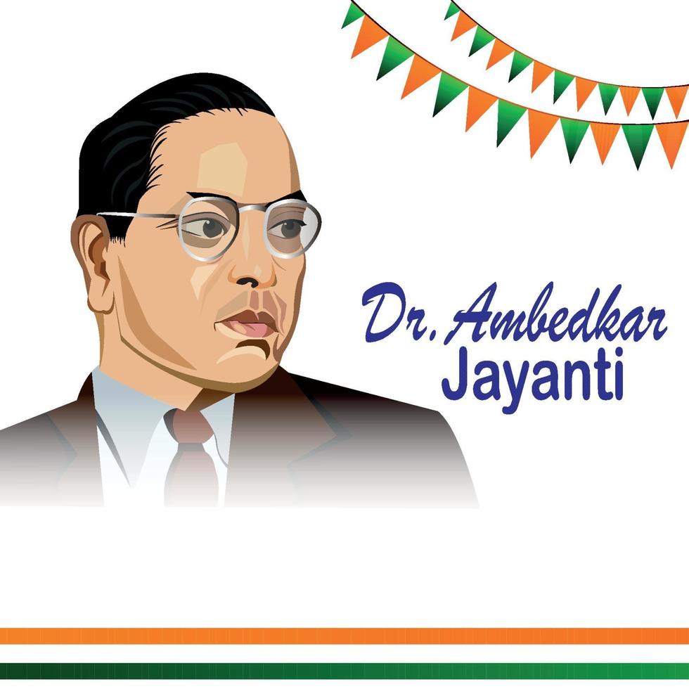 Ambedkar jayanti indian freedom fighter background vector