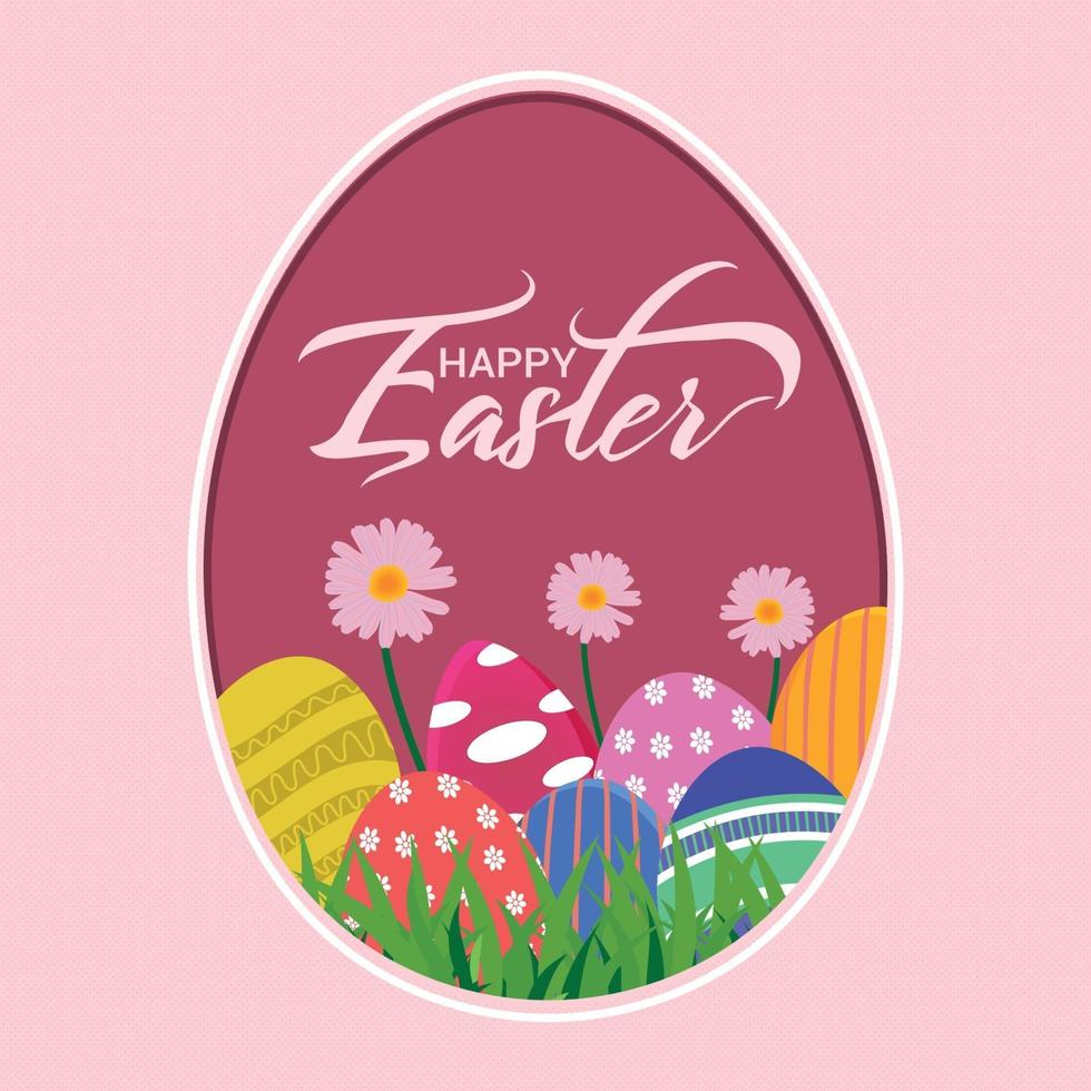 Creative flat design of happy easter background vector