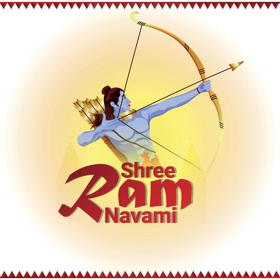 Creative illustration of lord rama for ram navami vector