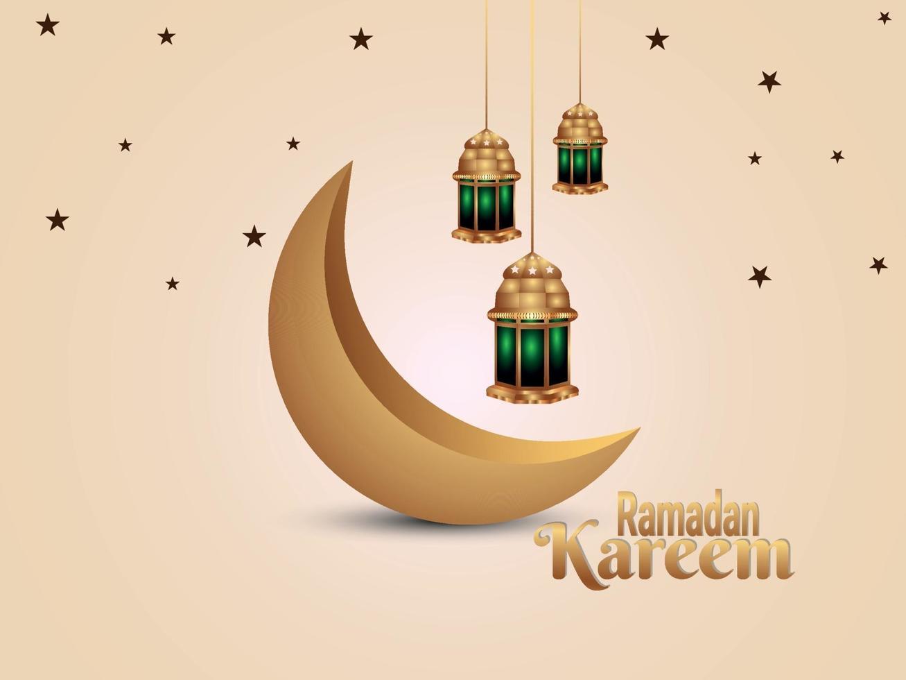 Ramadan kareem islamic background with islamic lantern vector