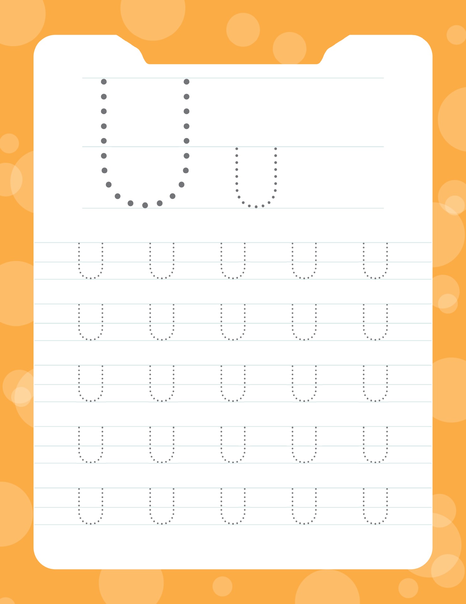 letter u tracing alphabet worksheets 2154547 vector art at vecteezy