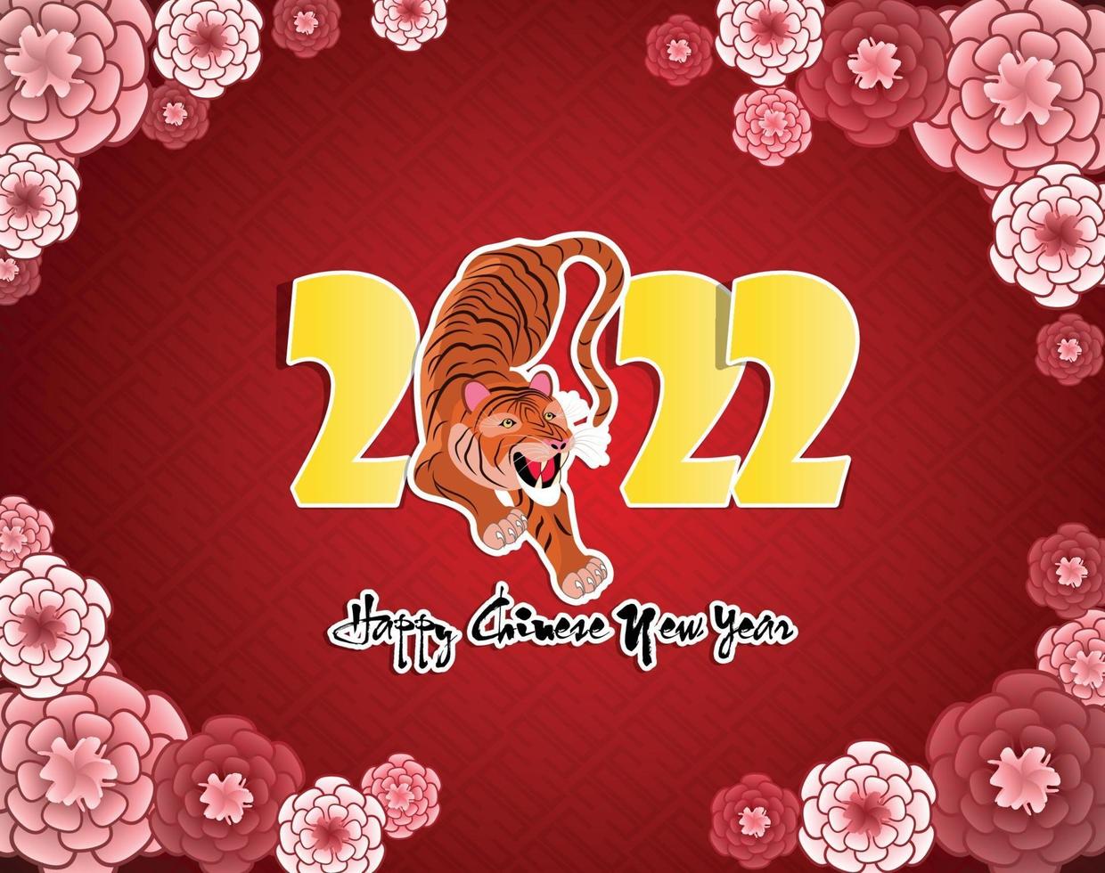 Happy Chinese new year 2022 - year of the Tiger. Lunar New Year banner design template. vector