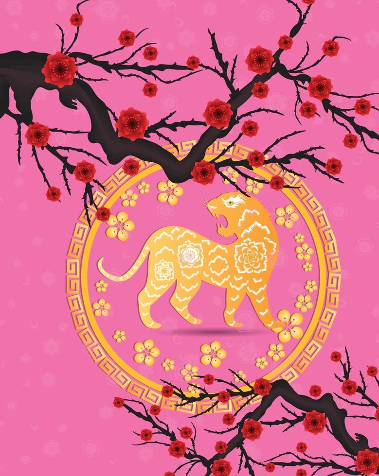 Happy Chinese new year 2022 - year of the Tiger. Lunar New Year banner design template. vector