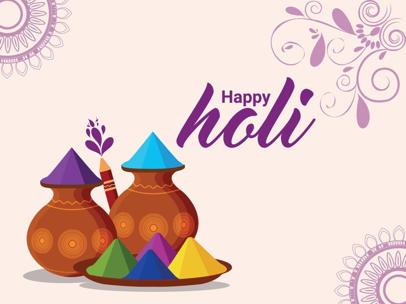 Happy holi flat design concept vector