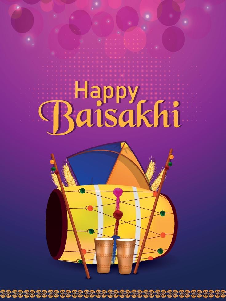 Happy vaisakhi banner or poster vector