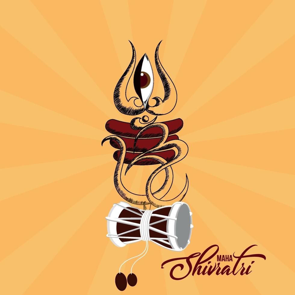 maha shivratri celebración tarjeta de felicitación y fondo vector