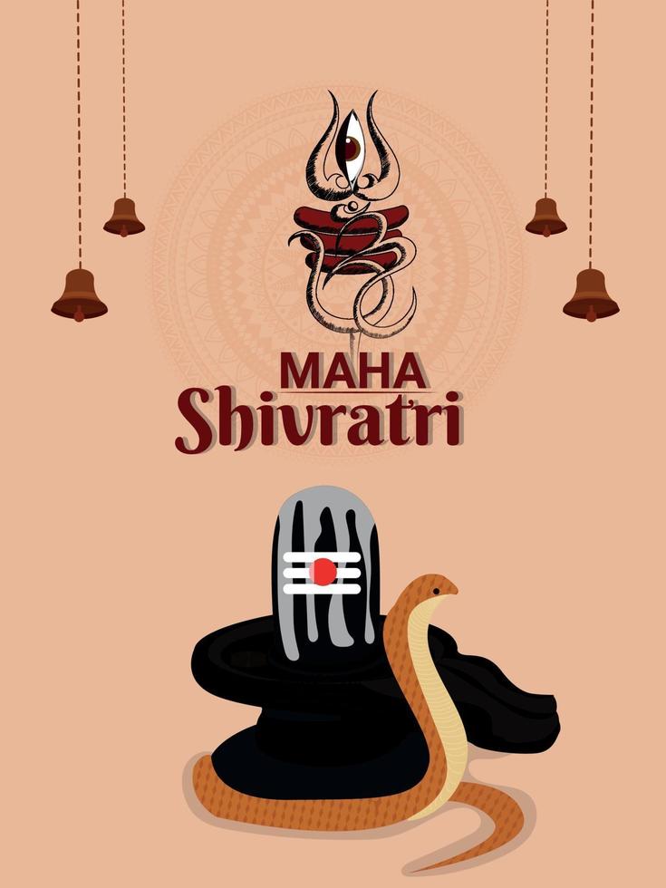 Maha shivratri celebration background with creative illustration vector