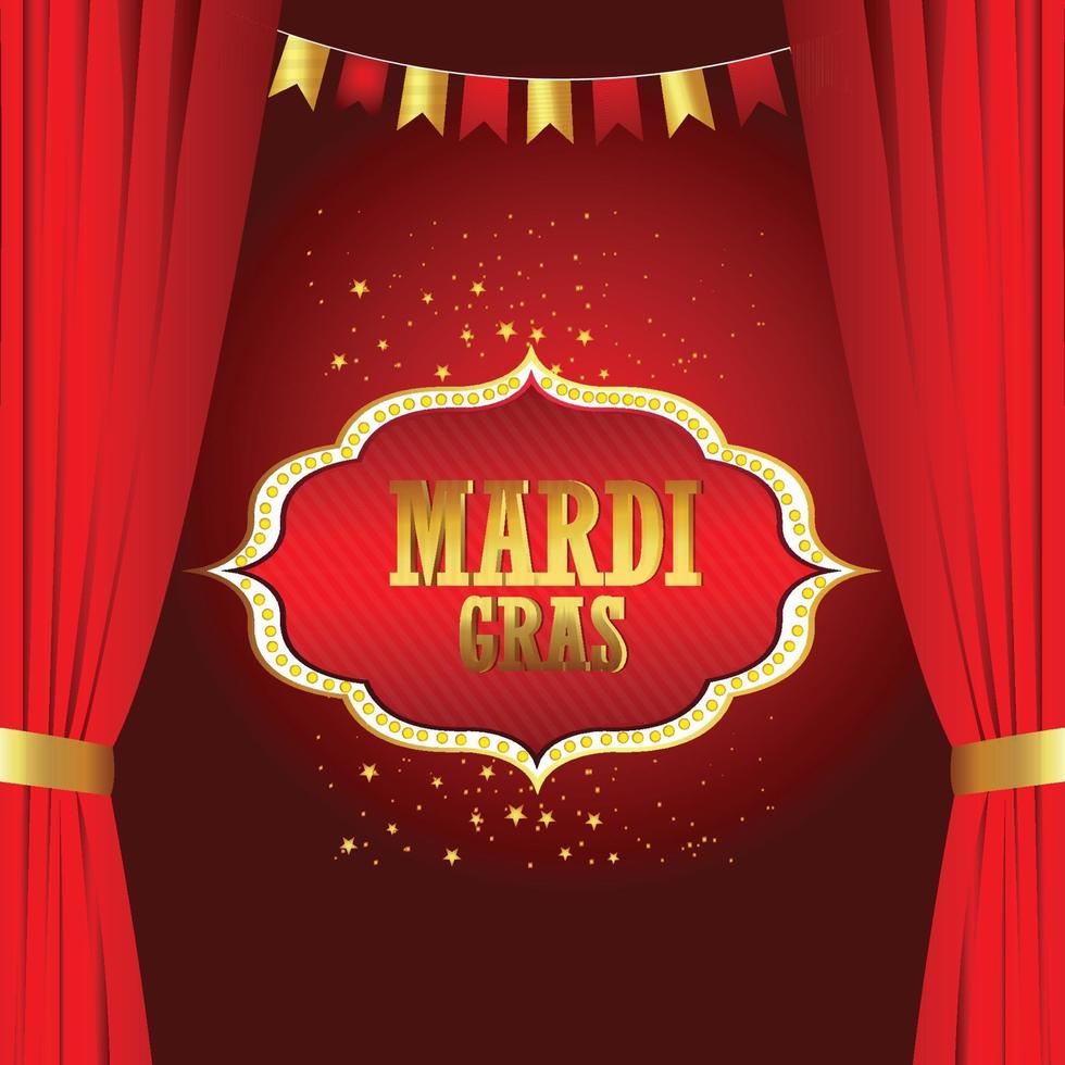 Mardi gras celebration with golden mask vector