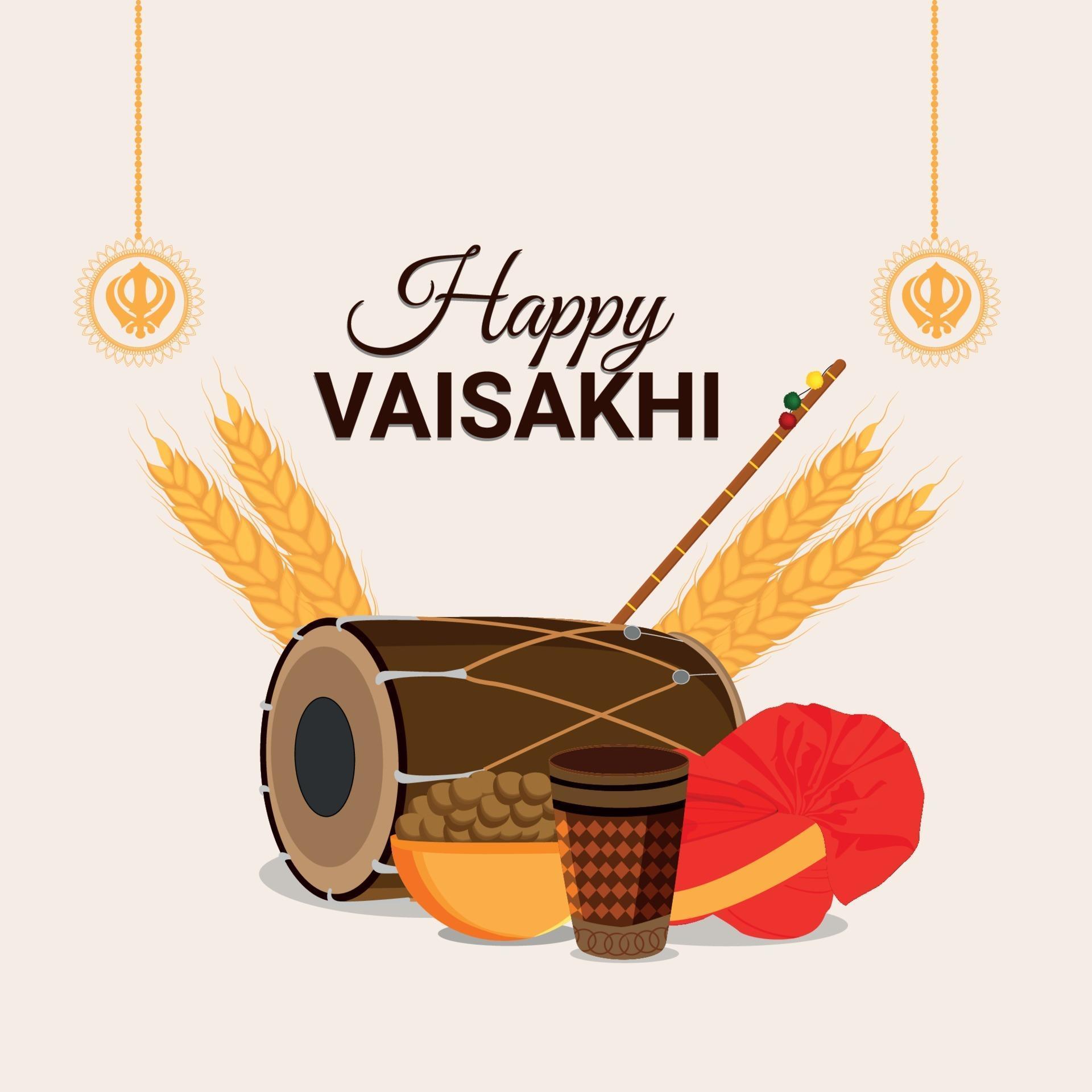 Happy vaisakhi greeting card and background 2154759 Vector Art at Vecteezy