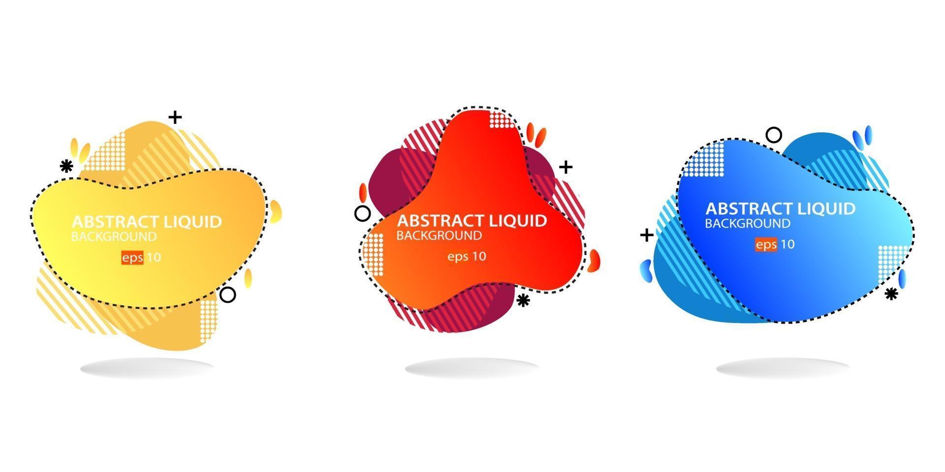 Modern abstract banner set. Flat geometric liquid form with various colors. Modern banner template. eps 10 vector