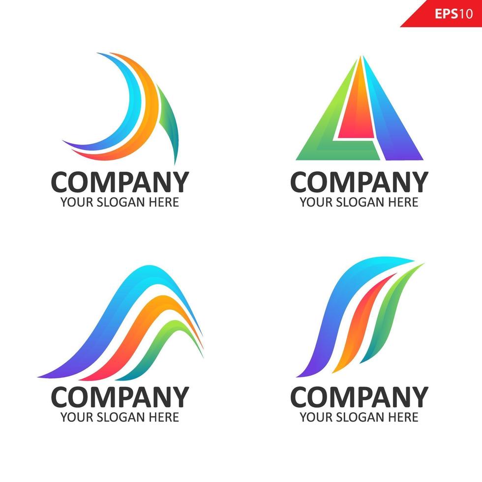 Collection Colorful initial A letter logo design template vector