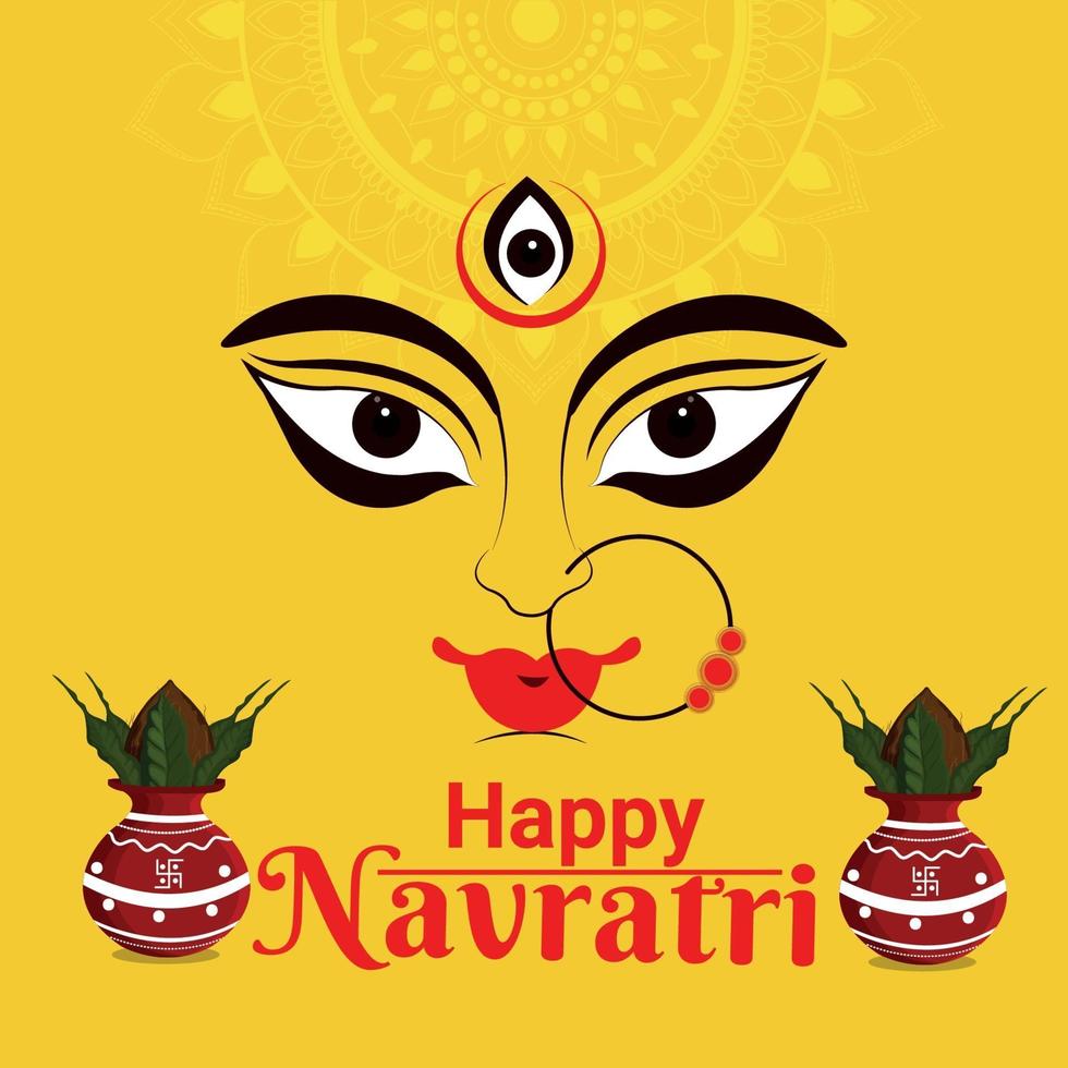 Illustration of  happy navratri celebration greeting card vector