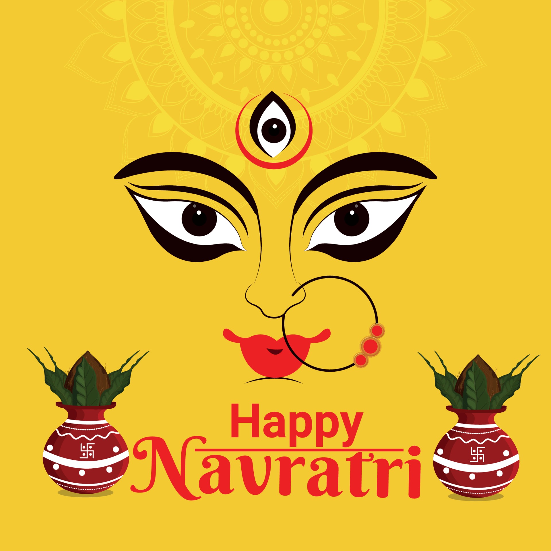 Illustration of happy navratri celebration greeting card 2154853 Vector