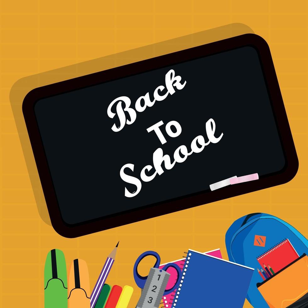 Back to school background with school elemetry vector