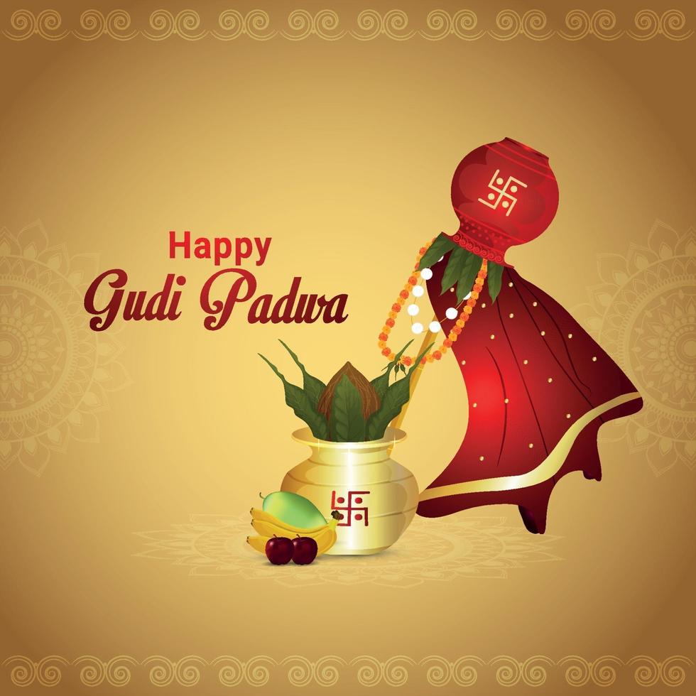 Creative Banner occasion Gudi Padwa Celebration vector