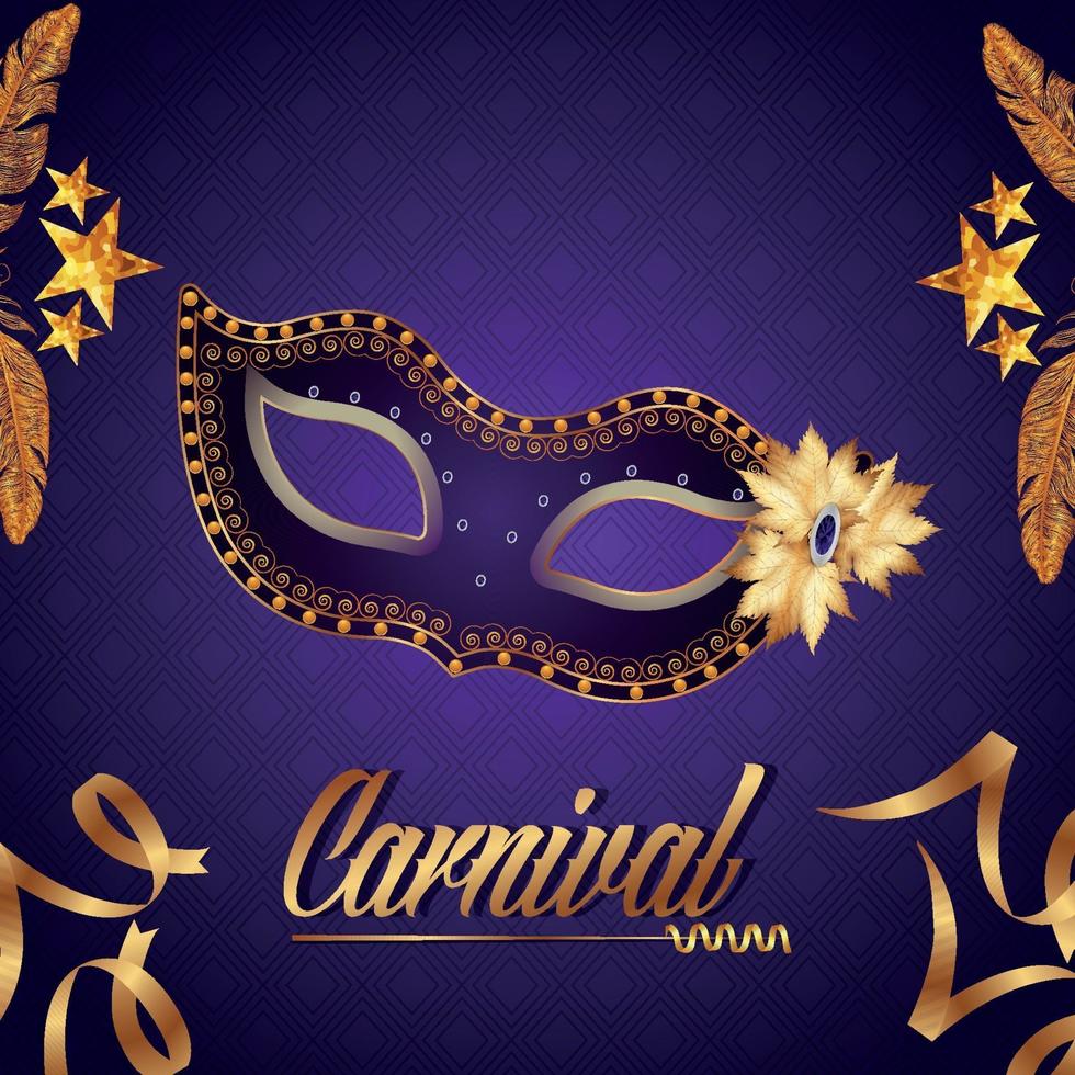 Carnival party flyer or invitation card with creative mask vector