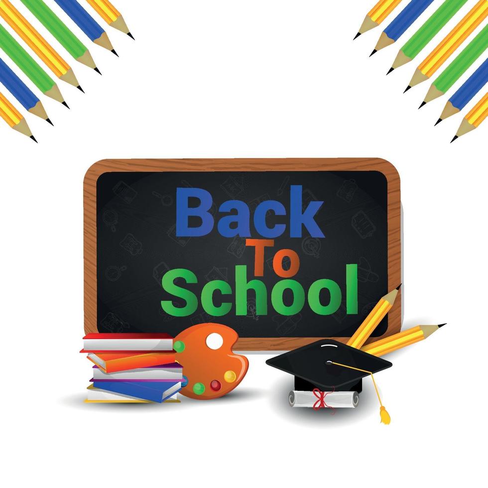 Back to school background with blackboard vector