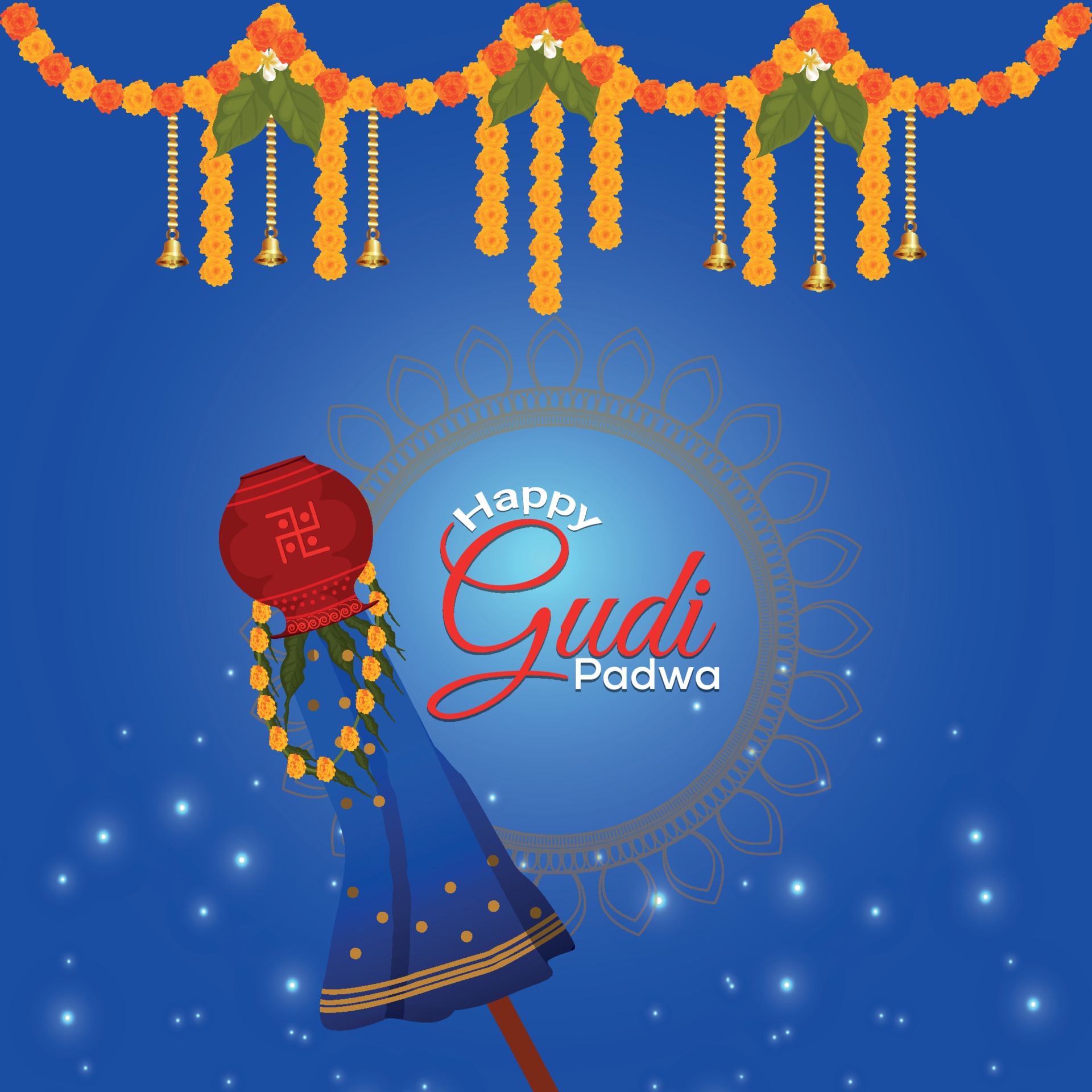 Gudi padwa background with traditional mud pot 2154906 Vector Art at