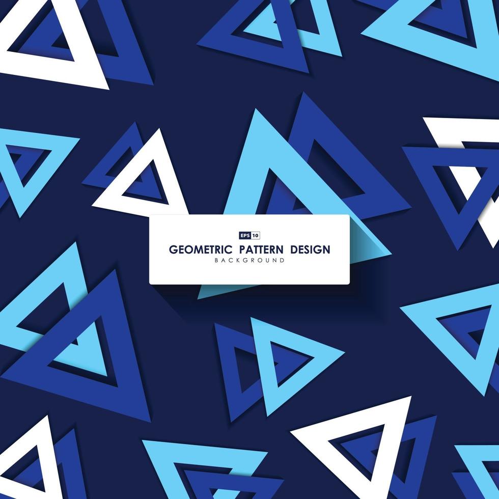 Abstract triangle pattern design of blue cover template presentation background. illustration vector eps10