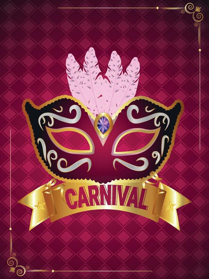 Carnival party celebration poster with creative mask vector