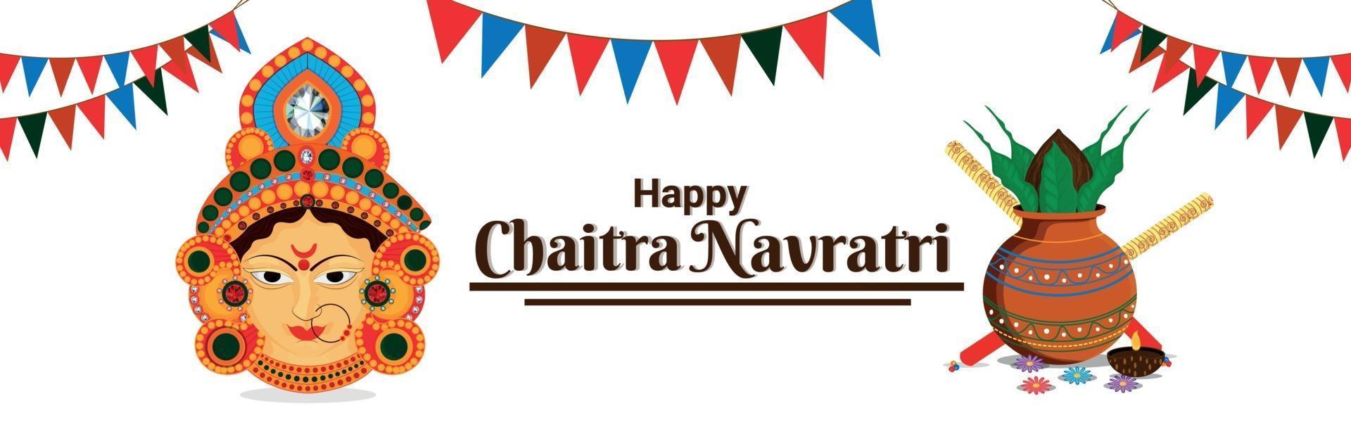 feliz celebración navratri banner o encabezado vector