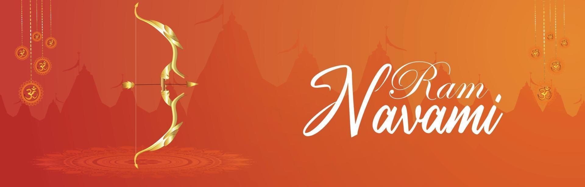 banner creativo de navami ram feliz con ilustración creativa vector