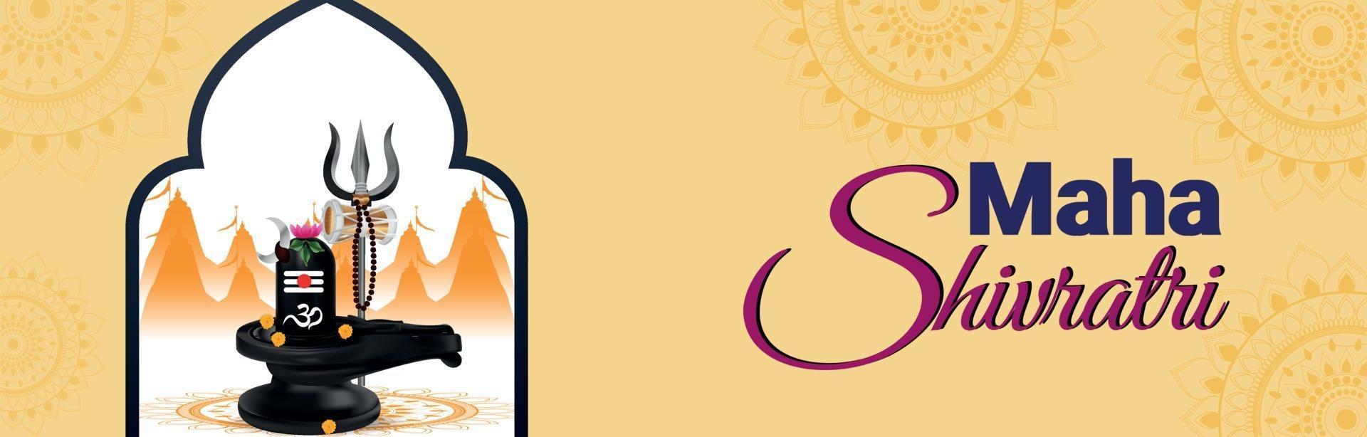 Graating card for maha shivratri illustration , poster or banner vector