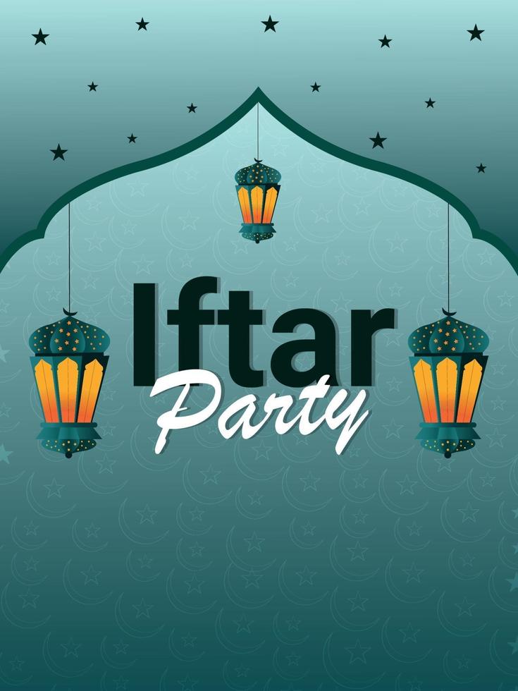 Iftar party flyer or poster vector