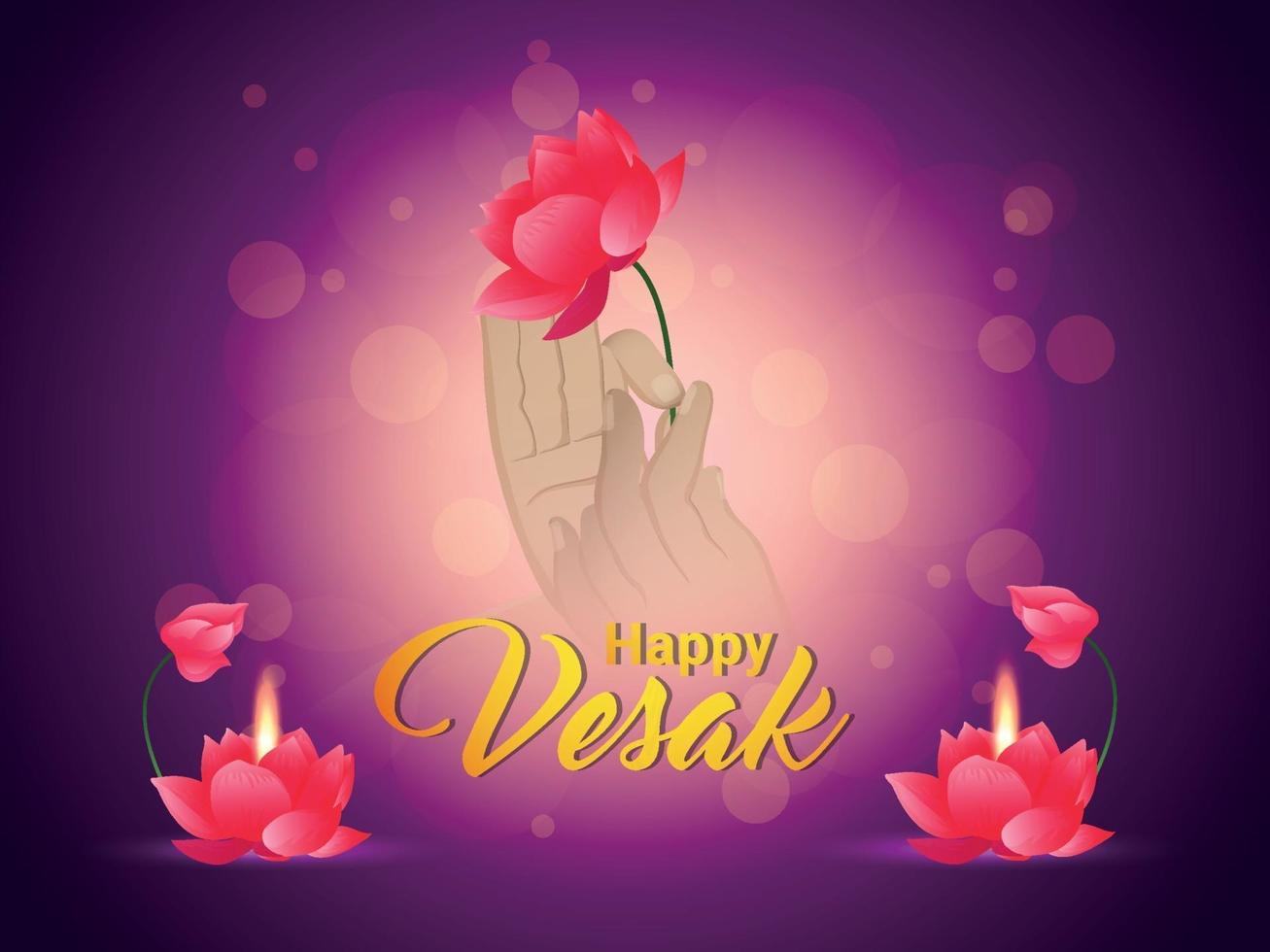 Happy vesak celebration greeting card vector