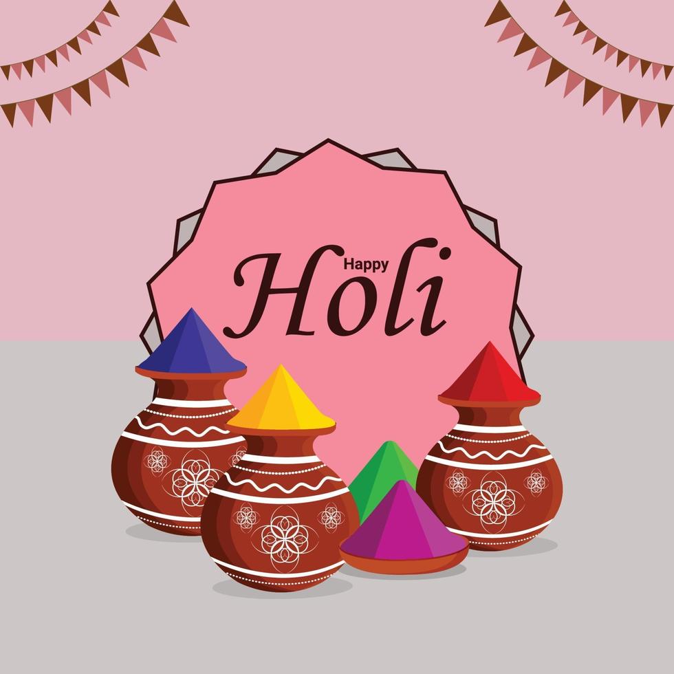 Happy holi celebration flat design concept vector